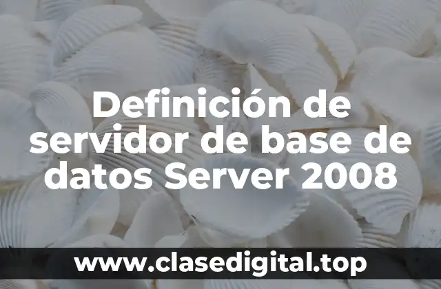 Definición de servidor de base de datos Server 2008