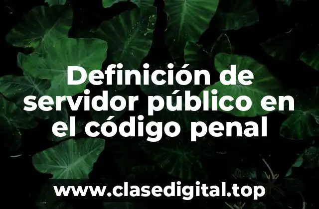 Definición de servidor público en el código penal