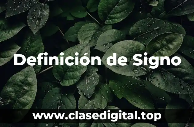 Definición de Signo