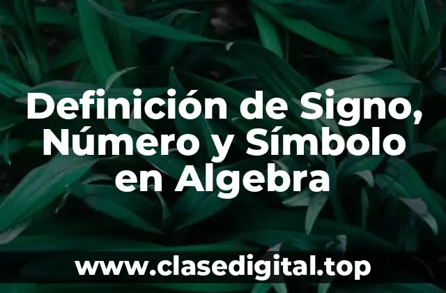 Definición de Signo, Número y Símbolo en Algebra