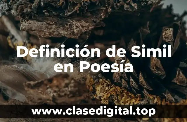 Definición de Simil en Poesía