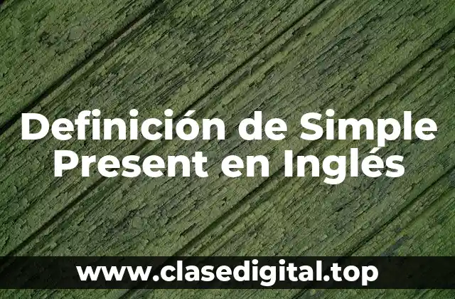 Definición de Simple Present en Inglés