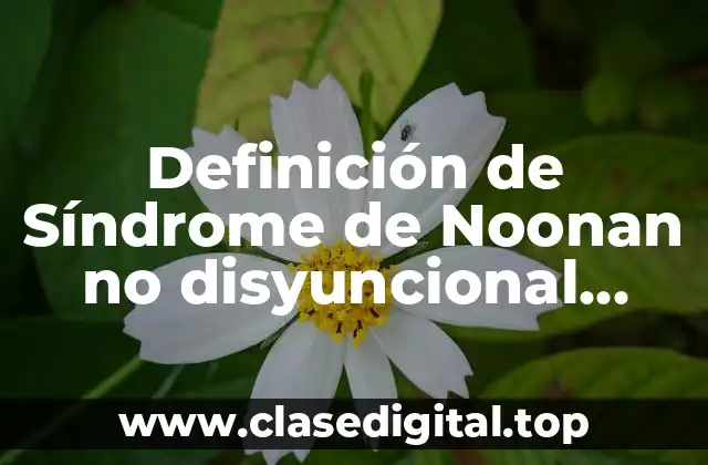 Definición de Síndrome de Noonan no disyuncional cromosómico