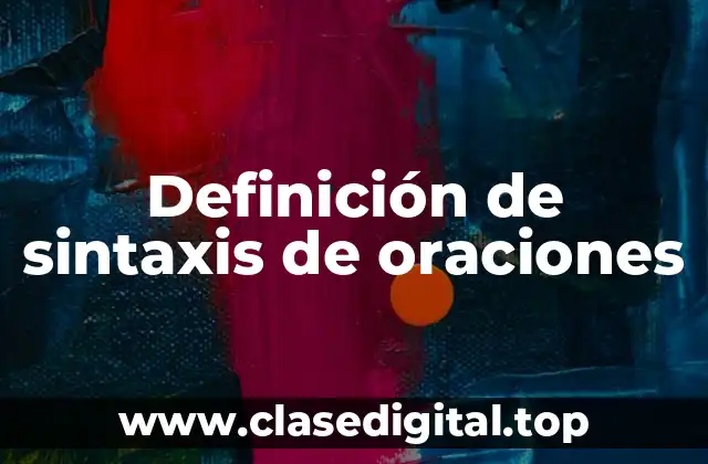 Definición de sintaxis de oraciones