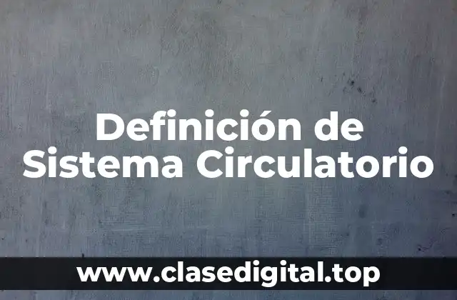 Definición de Sistema Circulatorio