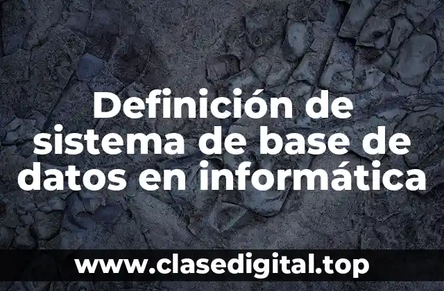 Definición de sistema de base de datos en informática
