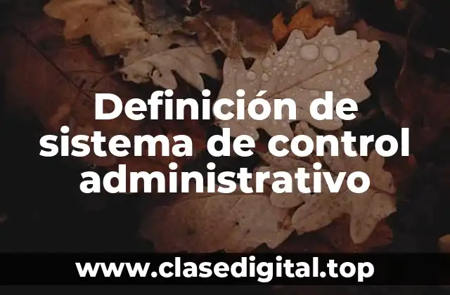 Definición técnica de sistema de control administrativo