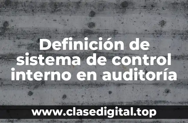 Definición de sistema de control interno en auditoría