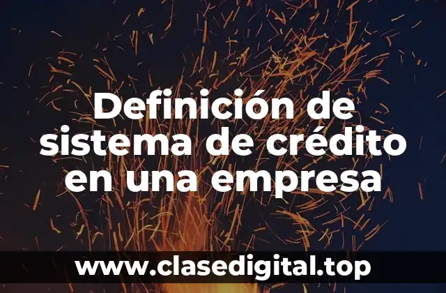 Definición de sistema de crédito en una empresa