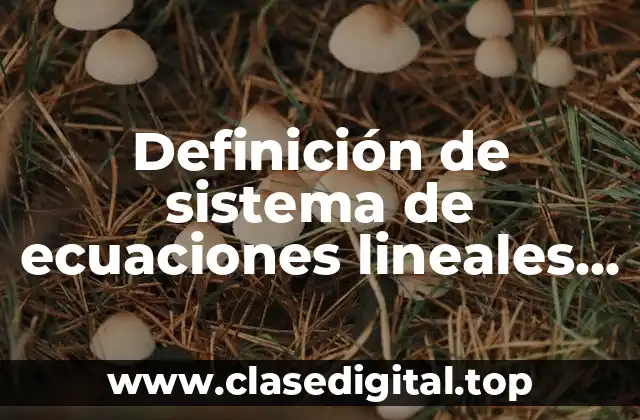 Definición de sistema de ecuaciones lineales con dos variables