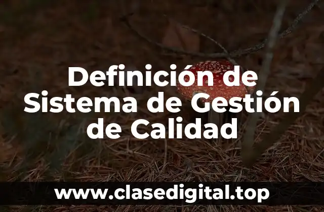 Definición de Sistema de Gestión de Calidad