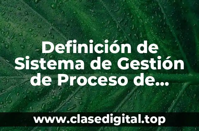 Definición de Sistema de Gestión de Proceso de Negocio