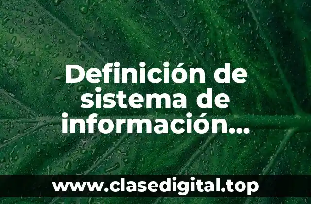 Definición de sistema de información contable