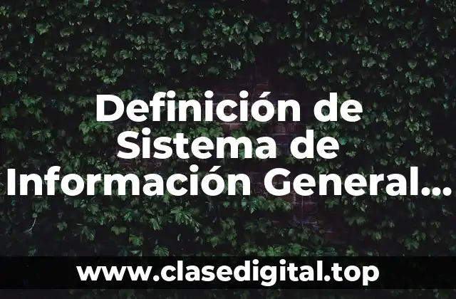 Definición de Sistema de Información General en Informática