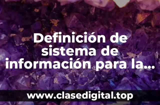 Definición de sistema de información para la toma de decisiones