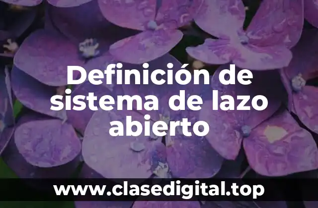 Ejemplos de sistema de lazo abierto