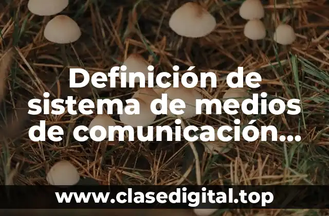 Definición de sistema de medios de comunicación masiva