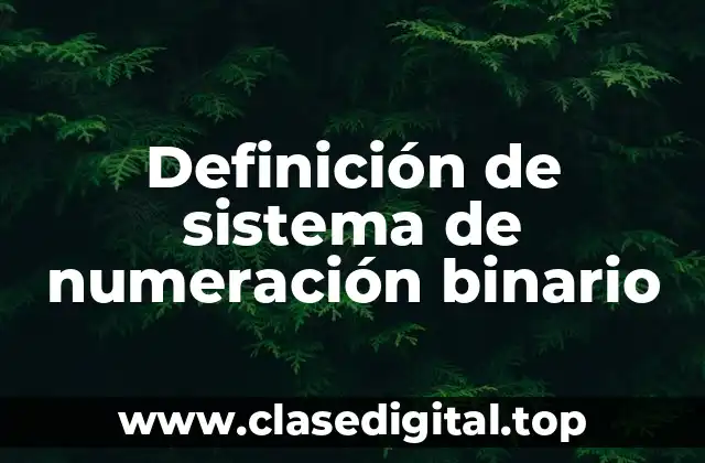 Definición de sistema de numeración binario