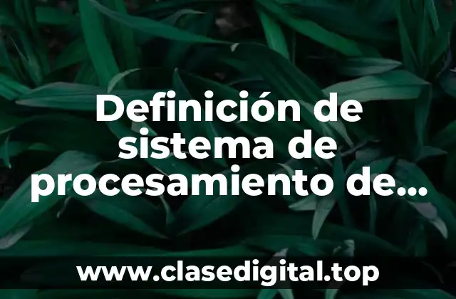 Definición de sistema de procesamiento de transacciones TPS