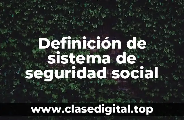 Definición técnica de sistema de seguridad social