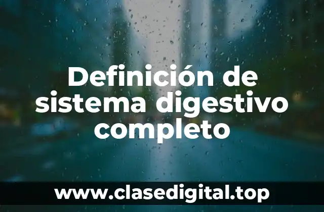 Definición de sistema digestivo completo