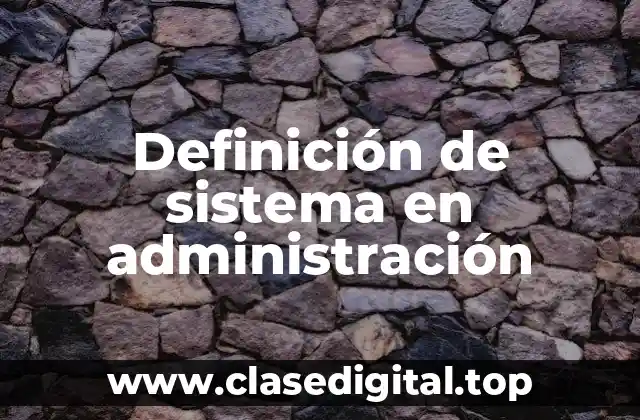 Definición técnica de sistema en administración