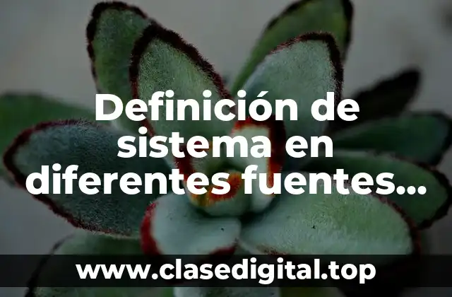 Definición de sistema en diferentes fuentes de información