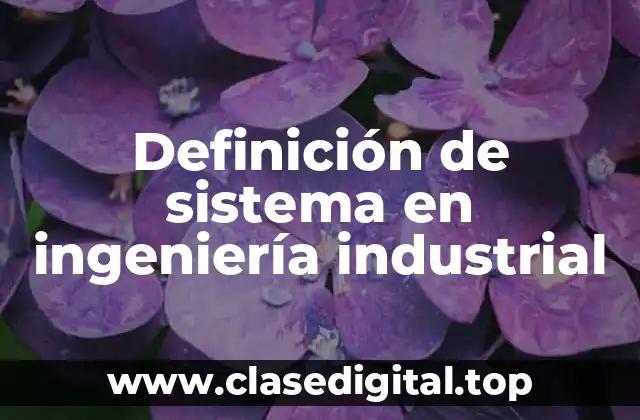 Definición de sistema en ingeniería industrial