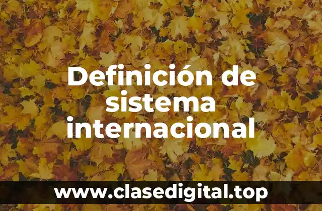 Definición de sistema internacional
