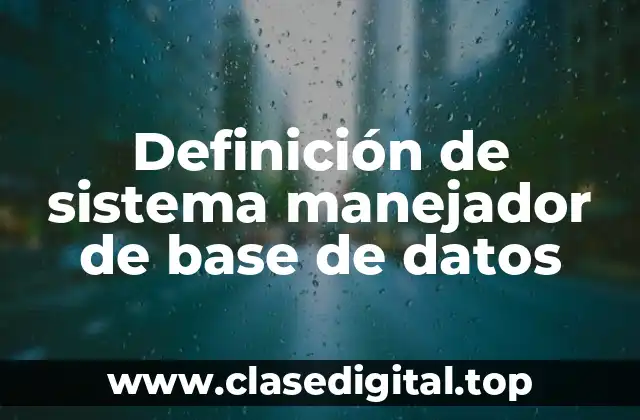 Definición de sistema manejador de base de datos