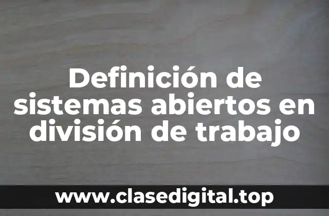 Definición técnica de sistema abierto en división de trabajo