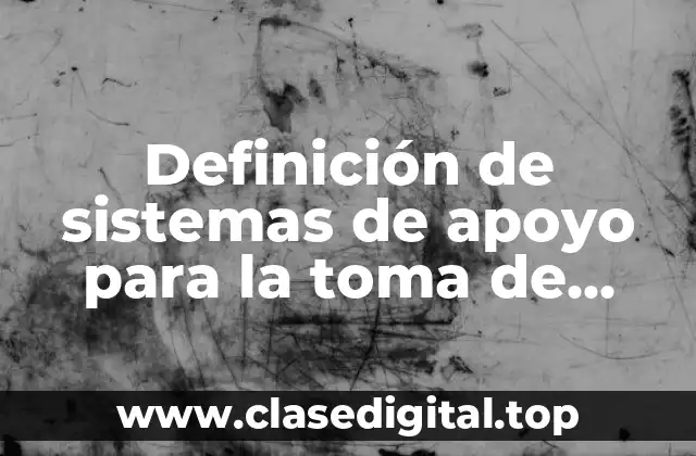 Definición de sistemas de apoyo para la toma de decisiones