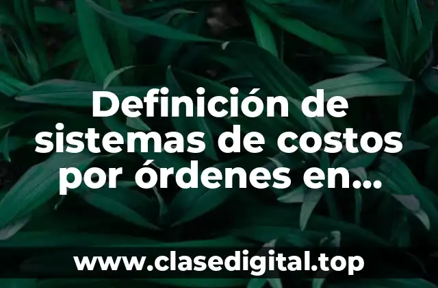 Definición de sistemas de costos por órdenes en proceso