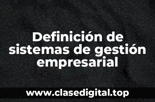 Definición de sistemas de gestión empresarial