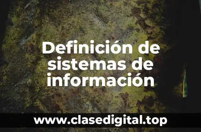 Definición de sistemas de información
