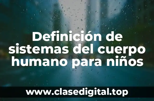 Definición de sistemas del cuerpo humano para niños