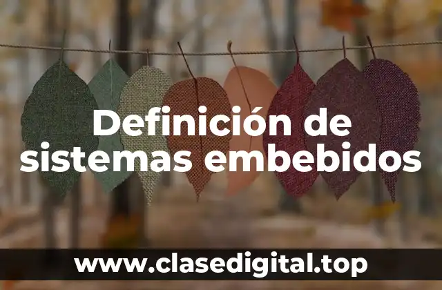 Definición técnica de sistemas embebidos