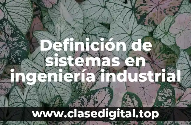Definición de sistemas en ingeniería industrial