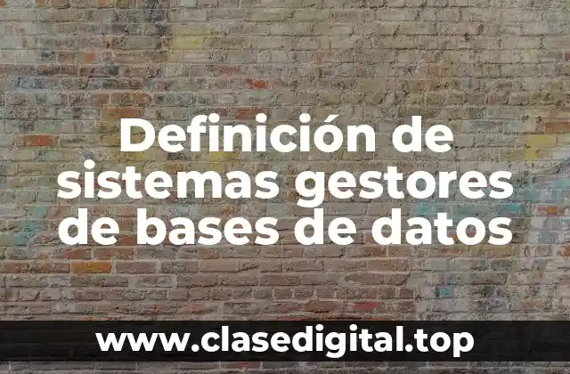 Definición de sistemas gestores de bases de datos
