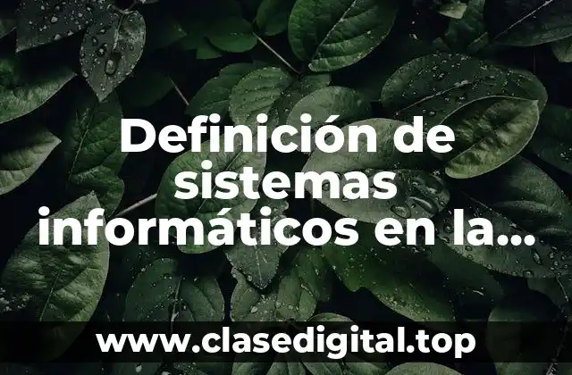 Ejemplos de sistemas informáticos