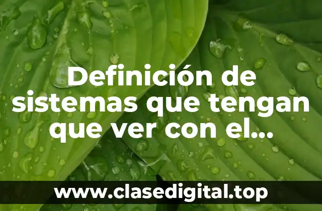 Definición de sistemas que tengan que ver con el cuerpo