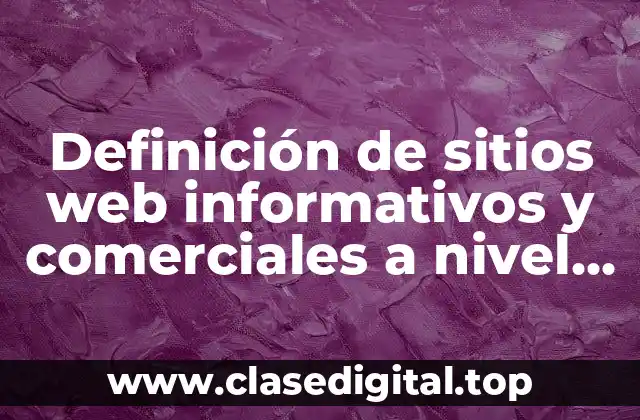 Definición de sitios web informativos y comerciales a nivel internacional