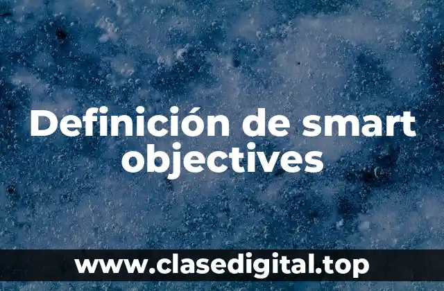 Definición de smart objectives