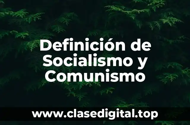 Definición de Socialismo y Comunismo