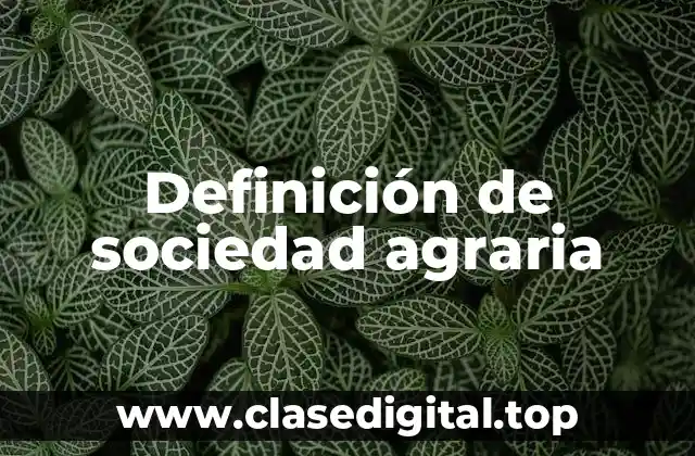 Definición de sociedad agraria