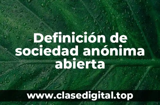 Definición de sociedad anónima abierta