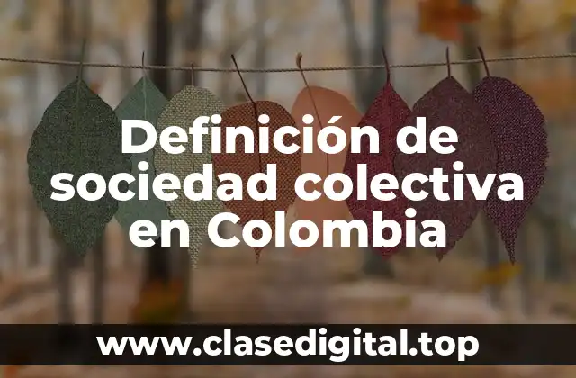 Definición de sociedad colectiva en Colombia