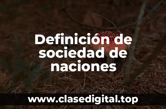 Definición de sociedad de naciones