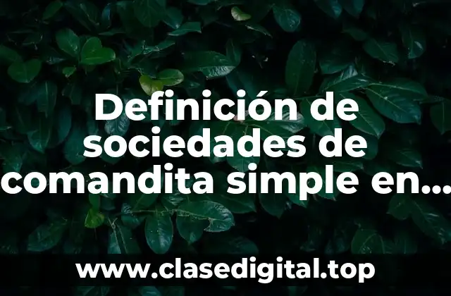 Definición de sociedades de comandita simple en México