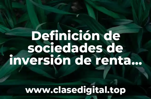 Definición de sociedades de inversión de renta variable